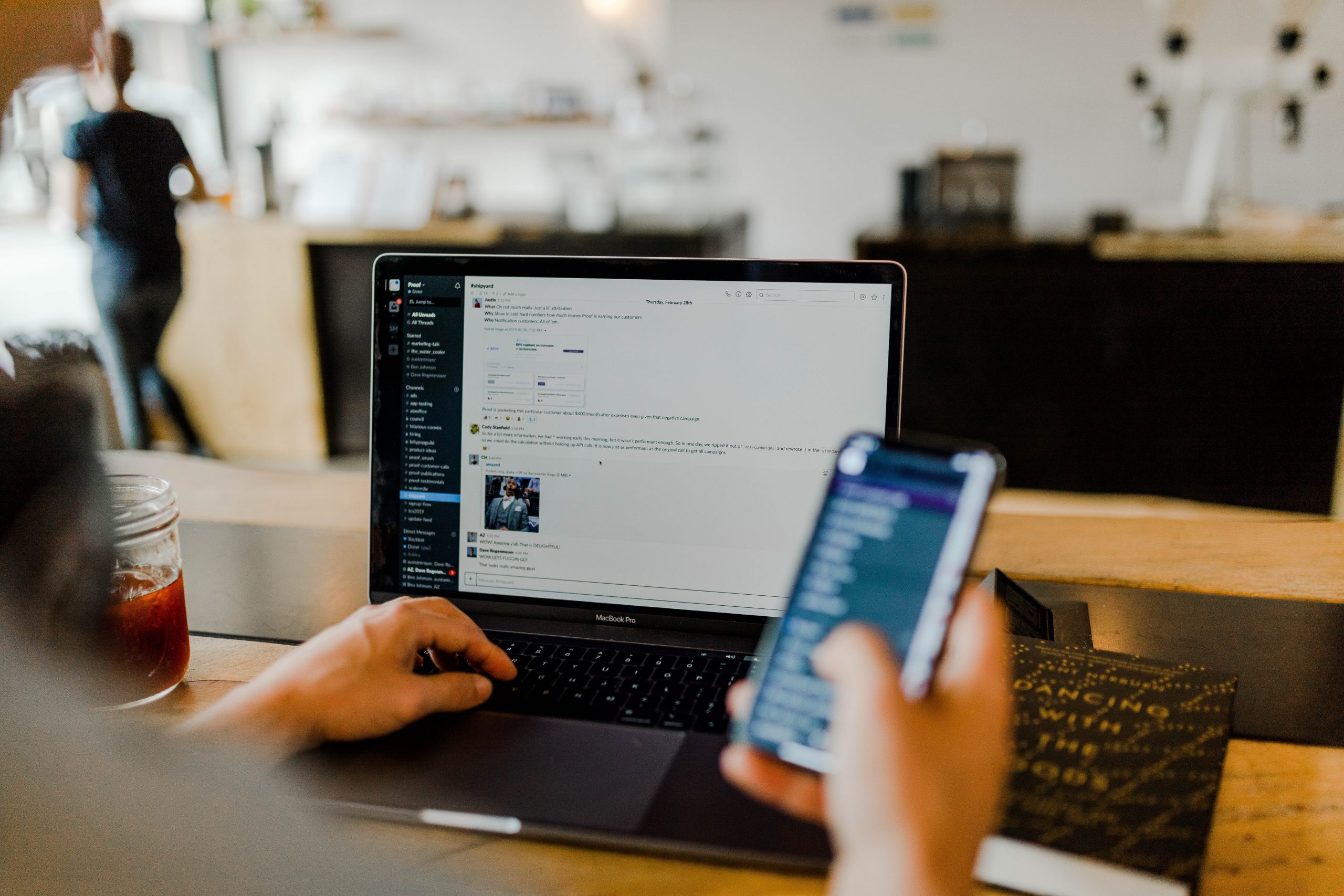 Photo of someone using a computer.